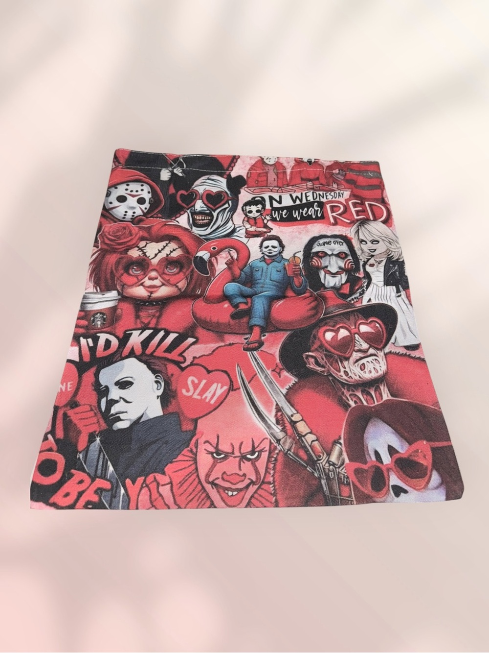 Horror Character Canvas Tote m with white straps. New